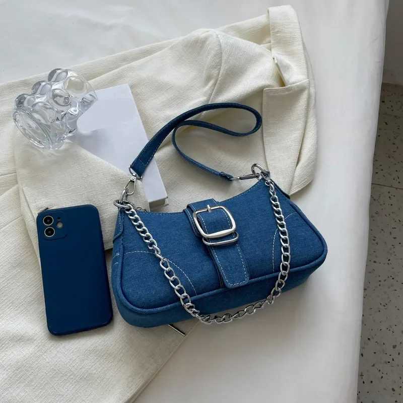 Womens new fashion Cross-shoulder bag shoulder denim bag small design Y2K exquisite jeans bag Y250320
