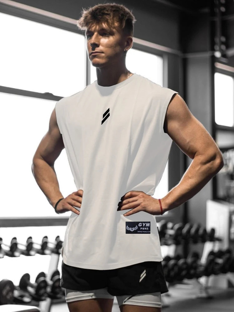 Summer sports vest mens sleeveless T-shirt quick drying breathable loose vest basketball running training fitness clothes 250322