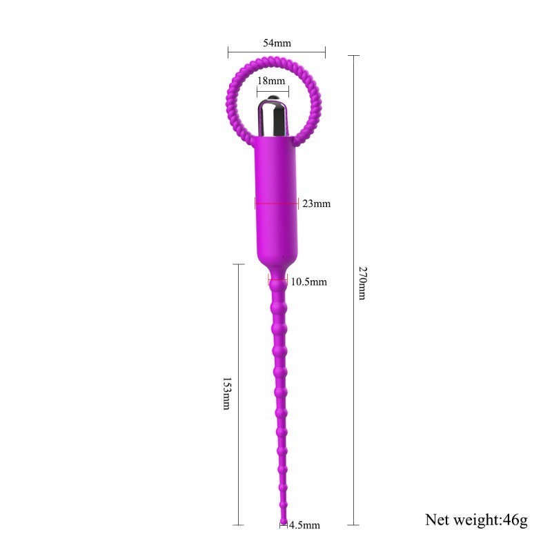 Vibrating Penis Plug Urethral Sound Dilator Urethral Stretching Catheter, Silicone Urethral Vibrator Sounding Sex Toys for Men Y18102605