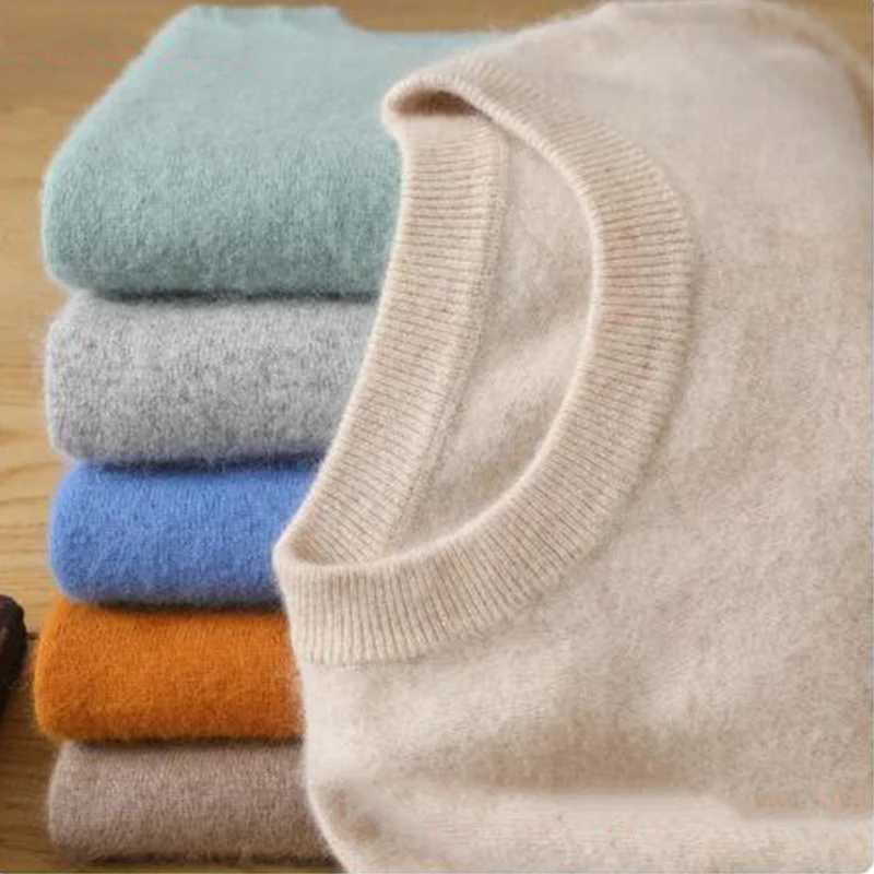 Soft cashmere sweater mens clothing O-neck zipper knitted spring and autumn wool blend top W250322