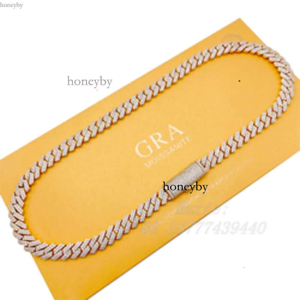 Pass Tester 10mm Width S Hip Hop Necklace Vvs Moissanite Dia Iced Out Cuban k