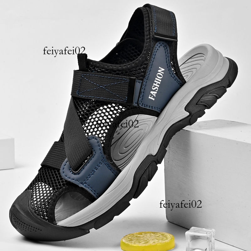 Summer Mens 2025 Soft Leather Casual Sandals: Outdoor Cover Anti-Slip Wear-Resistant Men Hot Closed Toe Sandals :