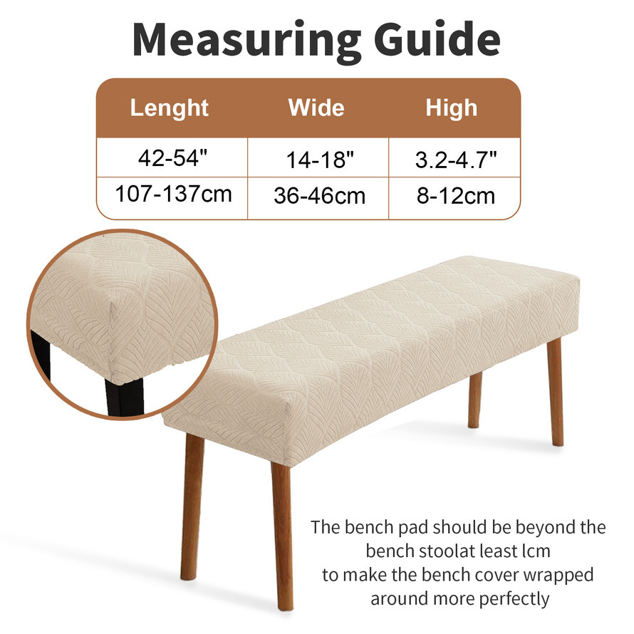 Stretch Jacquard Dining Chair Cover - Dustproof Removable Bench Sofa Cover Washable Living Room Bench Seat Protection Cover mounted hot sales