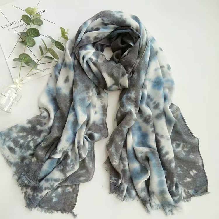 T331 new retro ethnic style hand-dyed thin scarf literary style long sunscreen shawl beach towel silk scarf