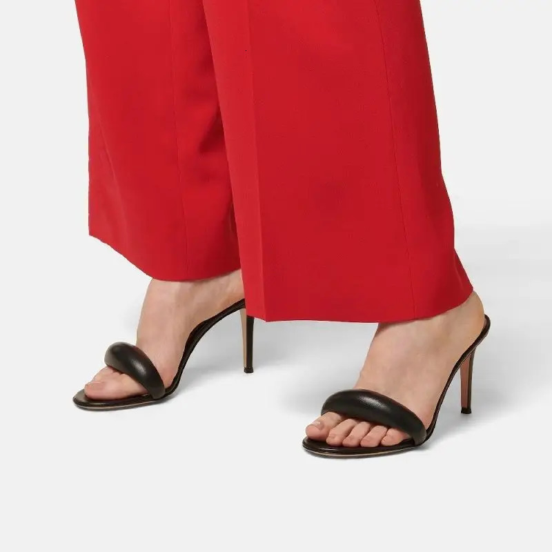 Sexy Stiletto Heel Summer Sandals Simple Style Slippers Party Pumps Gold Sandalias Elegant Sandals For Women Shoes 250322