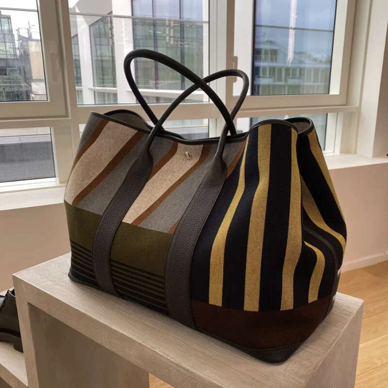 Spring New Vintage Woolen Tote Bag Maillard Women Handbags Casual Fashion Large Capacity Shopper Purses