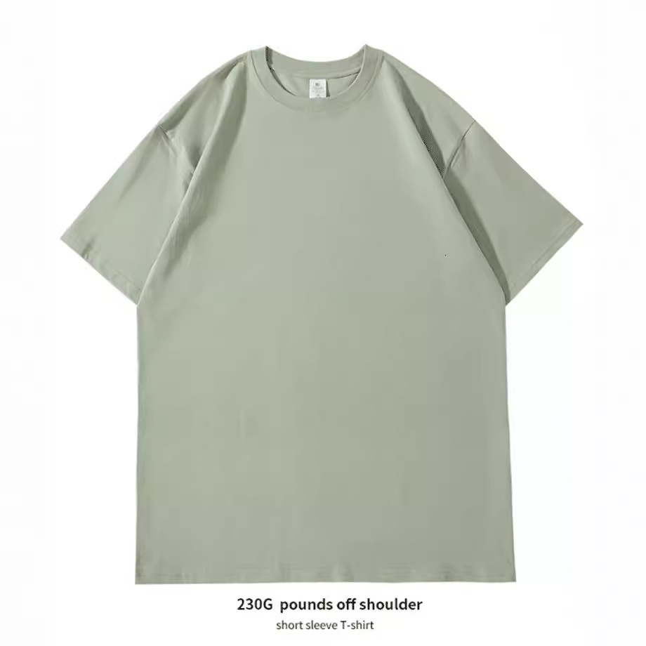 Cotton small shoulder short sleeved printed round neck advertising T-shirt embroidered cultural shirt