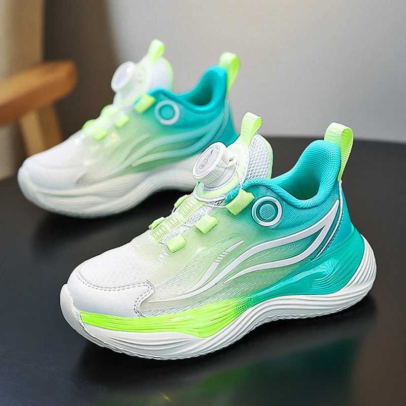 Girls Running Shoes Kids Lightweight Non-Slip Sports Sneakers Big Kids Rotating Button Training Shoes Breathable Casual Shoes X250322