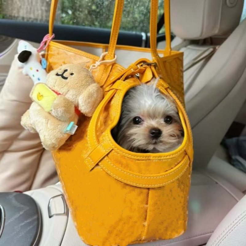 Designer Pet Bag Canvas Waterproof dog bag Portable Cat bag Breathable adjustable pet Tote bag 33.5*15*27cm