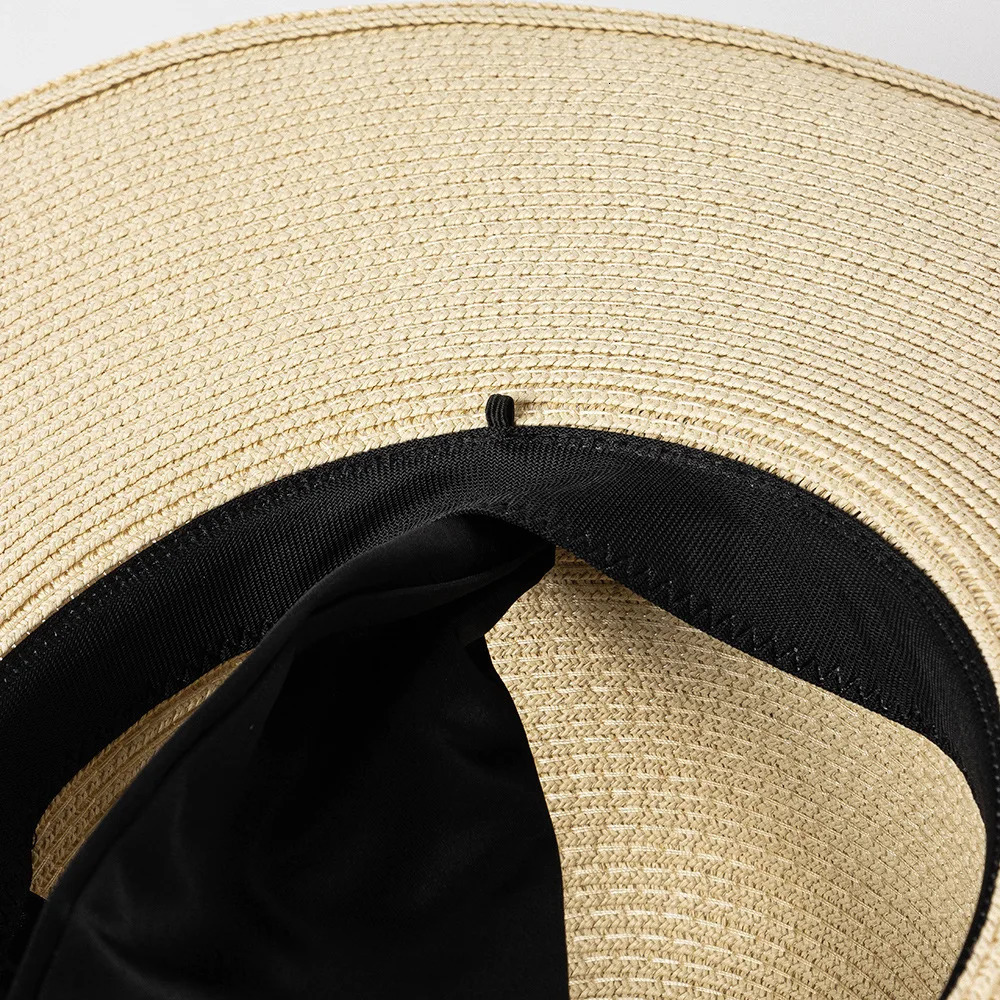 Grass Hat Ladies 12.5cm Wide Brown Beach Hat Outdoor Holiday SunHat 250320