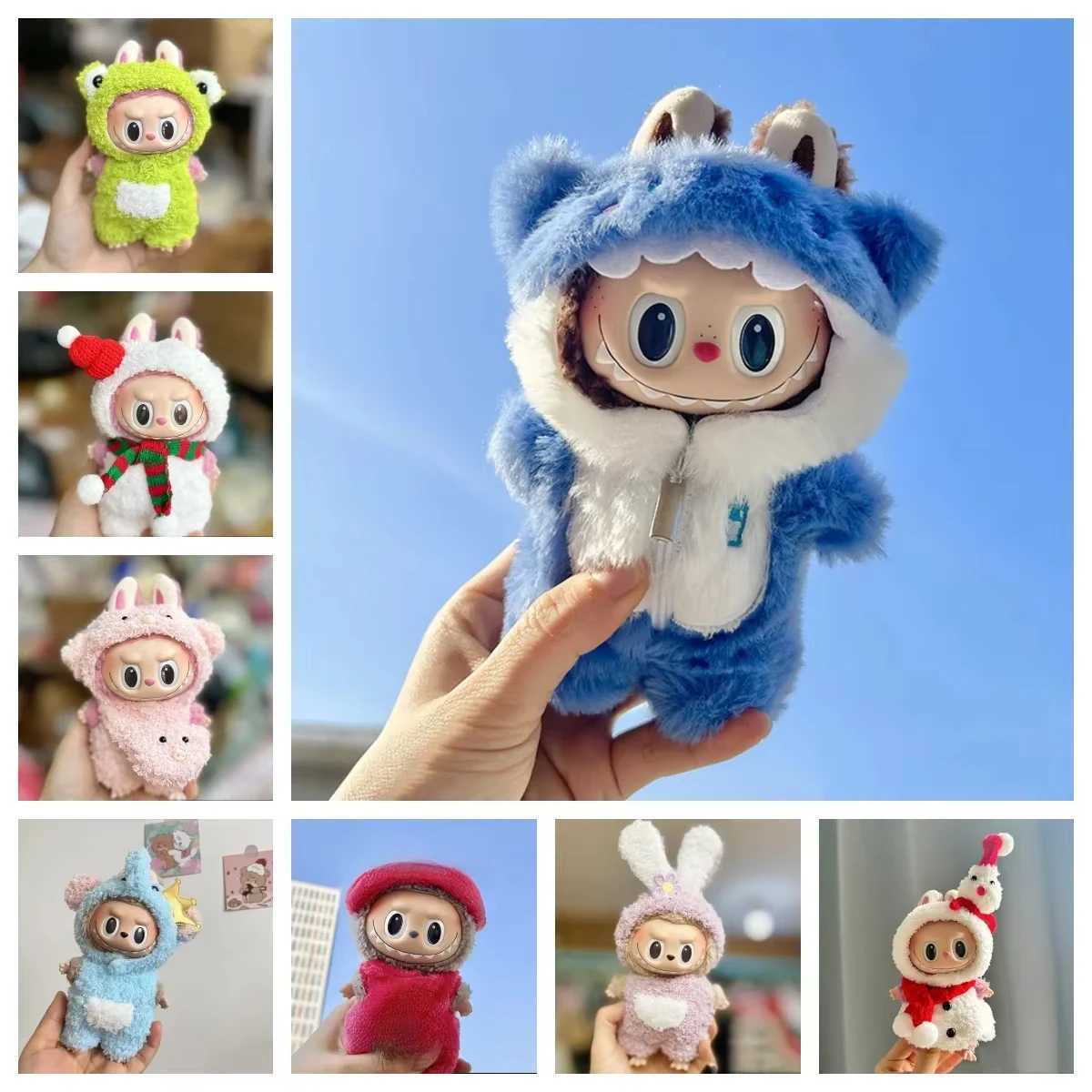 17cm Cute Mini Plush DollS Clothes Outfit Accessories For Korea Kpop Exo Labubu Idol Dolls Bear Jumpsuit Clothing DIY Kids Gift Z250322
