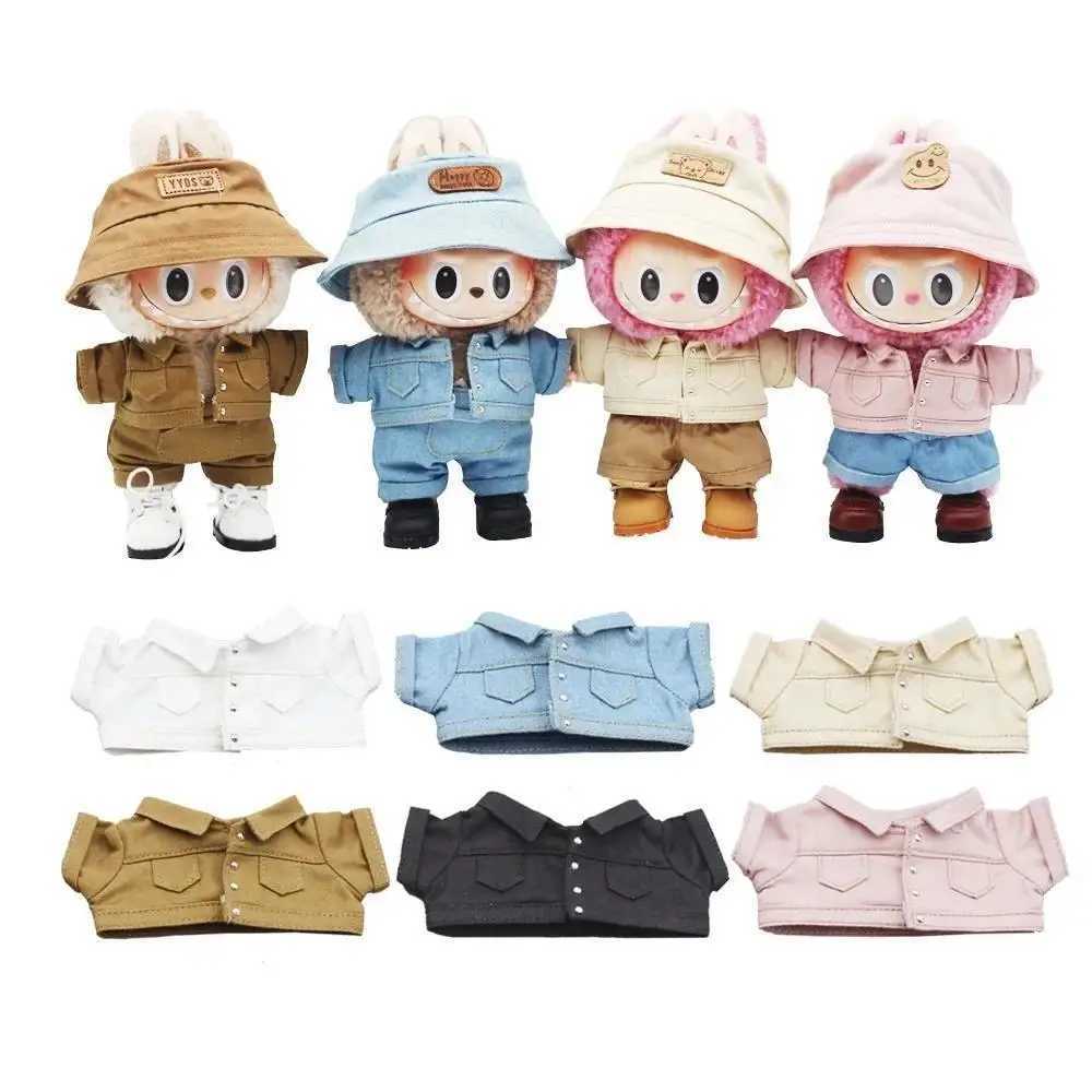 Mini set accessories suitable for 15-17cm Labubu idols and 10cm cotton doll denim shorts et clothing gifts Free shipping