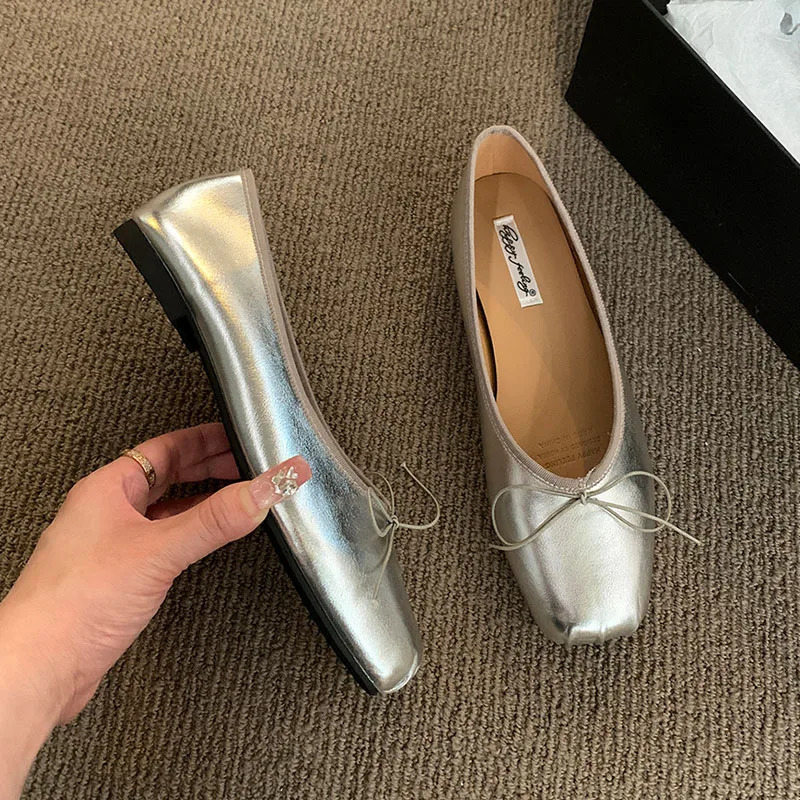 Fashion Shallow Ladies Flats Boat Shoes Female Slides Butterfly-Knot Women Ballet Flats Shoes Slip On Footwear 250322