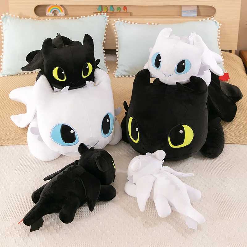 Cute toothless filling pad light angry dragon plush back pillow cartoon action biomimetic night Furia pad room decorationXJ250321