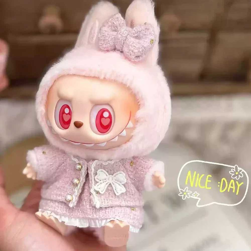 Cute Classic Dress Set for 17CM Labubu V2 Dolls Able Clothes and Accessories for Girls and Kids Z250322