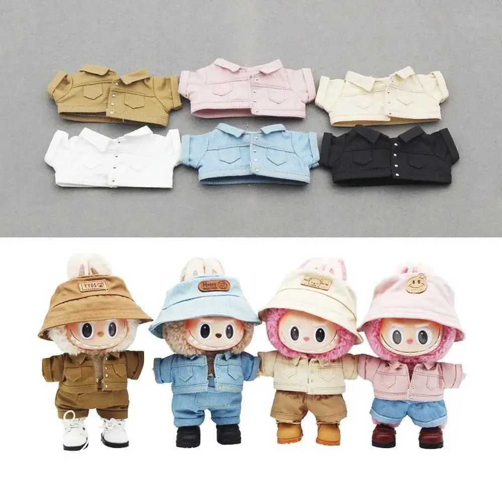 Mini set accessories suitable for 15-17cm Labubu idols and 10cm cotton doll denim shorts et clothing gifts Free shipping