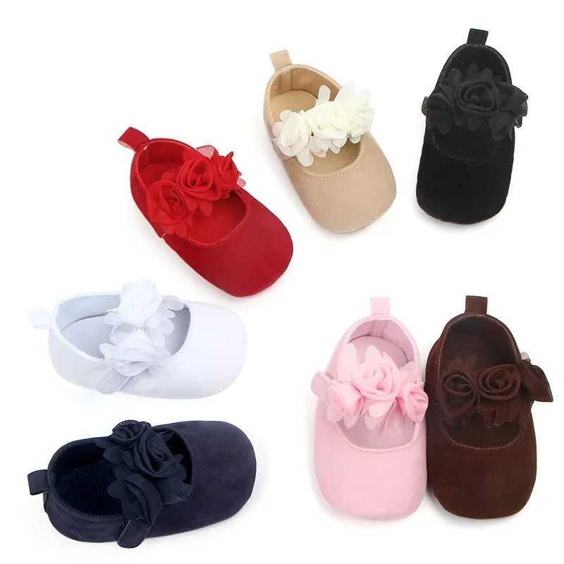 Girls shoes soft sole anti slip beautiful flowers solid color fashion toddler crib first mover princess shoes X2503221