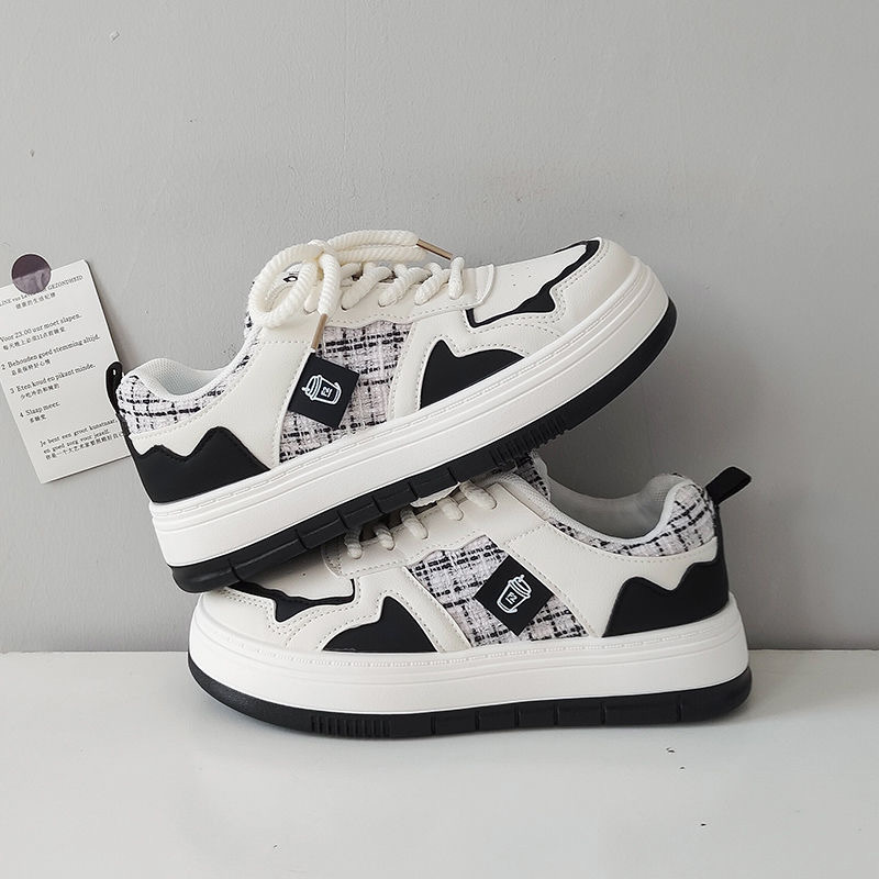 Dopamine girls shoes Black canvas shoes Student everything sports casual small white shoes platform shoes