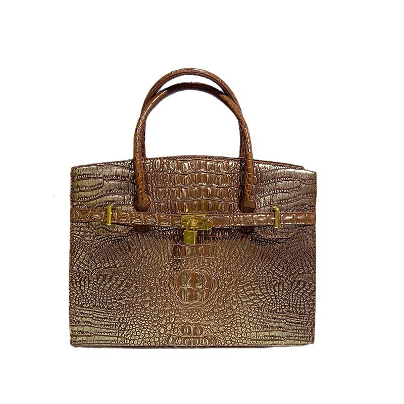 Bags2025 New Crocodile Pattern Fashionable and Versatile Cross Single Shoulder Handheld Big Women's Bag