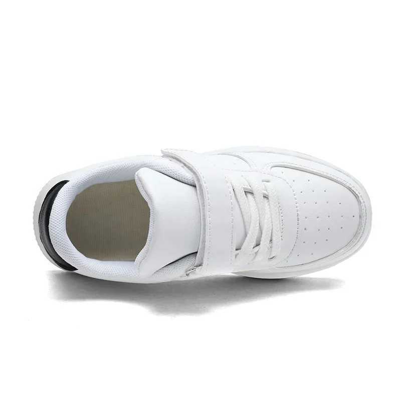 2023 Hot Sale Kids Boys School Shoes Leather Student Trainers Black White Children Walking Sneakers Fashion Girls Casual Shoes X250322