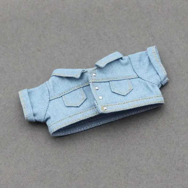 Mini set accessories suitable for 15-17cm Labubu idols and 10cm cotton doll denim shorts et clothing gifts Free shipping