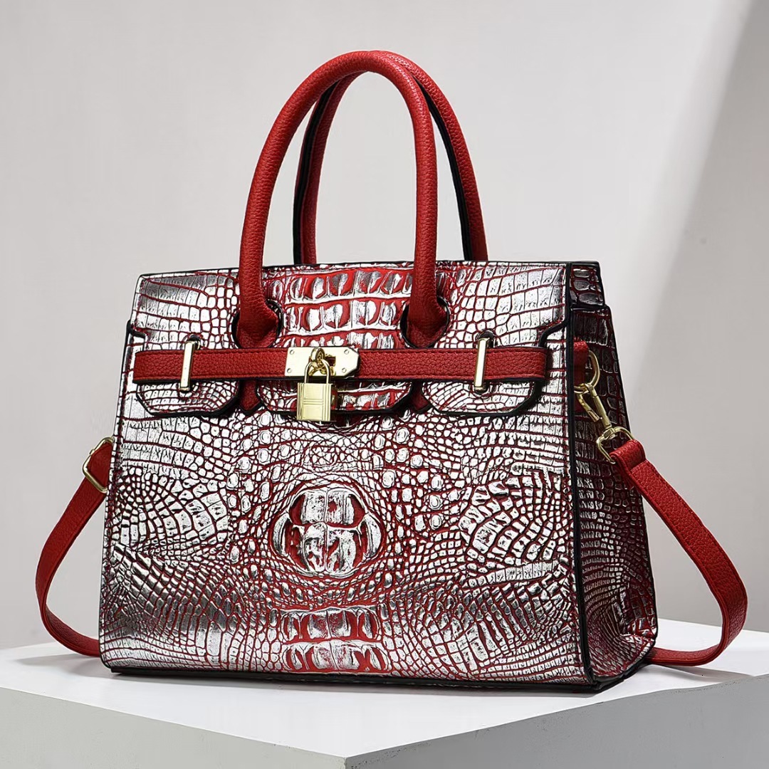 Light luxury new crocodile patterned large versatile, trendy women's crossbody shoulder bag, high-end handbag