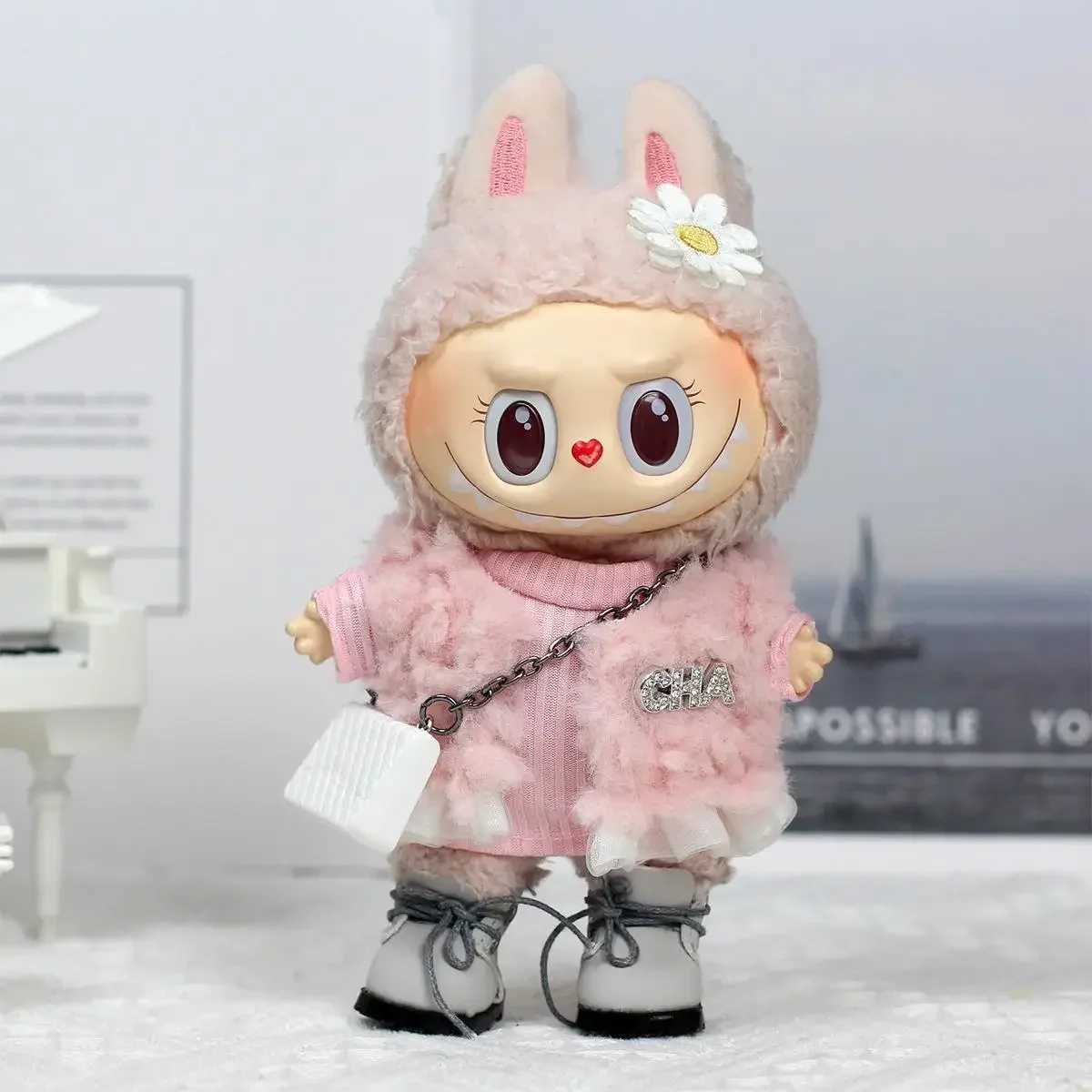 Suitable for 15-17cm Labubu V1 V2 set vinyl doll clothing Macarons best decorative fashion clothing Z250322
