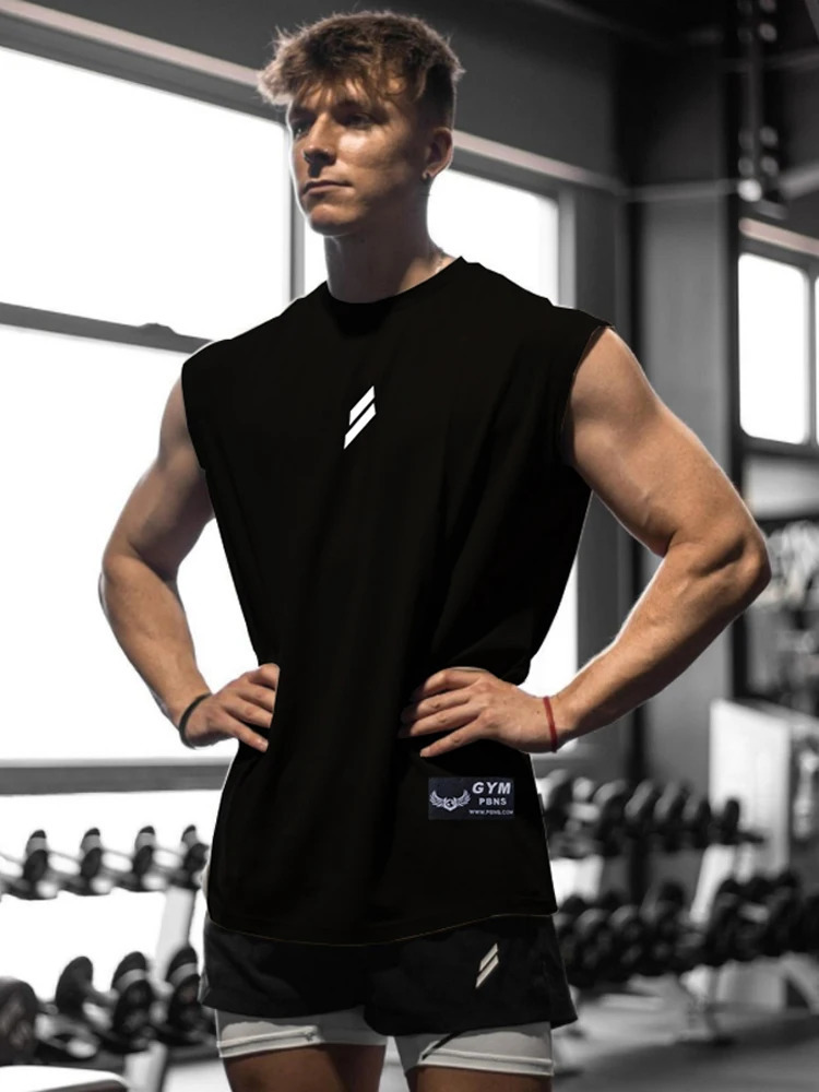 Summer sports vest mens sleeveless T-shirt quick drying breathable loose vest basketball running training fitness clothes 250322