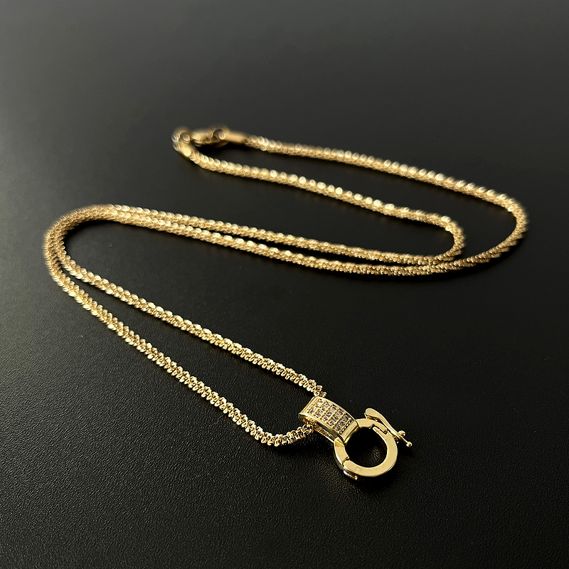New Thai Titanium Steel Color Preserving Metal Buddha Brand Starry Sky Collar Jade Stone Hanging Chain