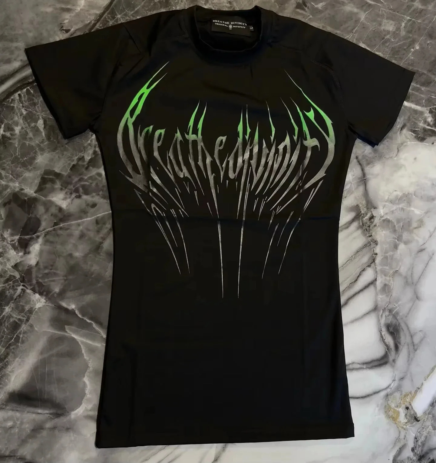 Men Breathedivinity Compression Men Shirt Short Sleeve Tops Muscle GYM Fitness Mock Neck in Black Wolves Club Y2K Men T-shirt 250321