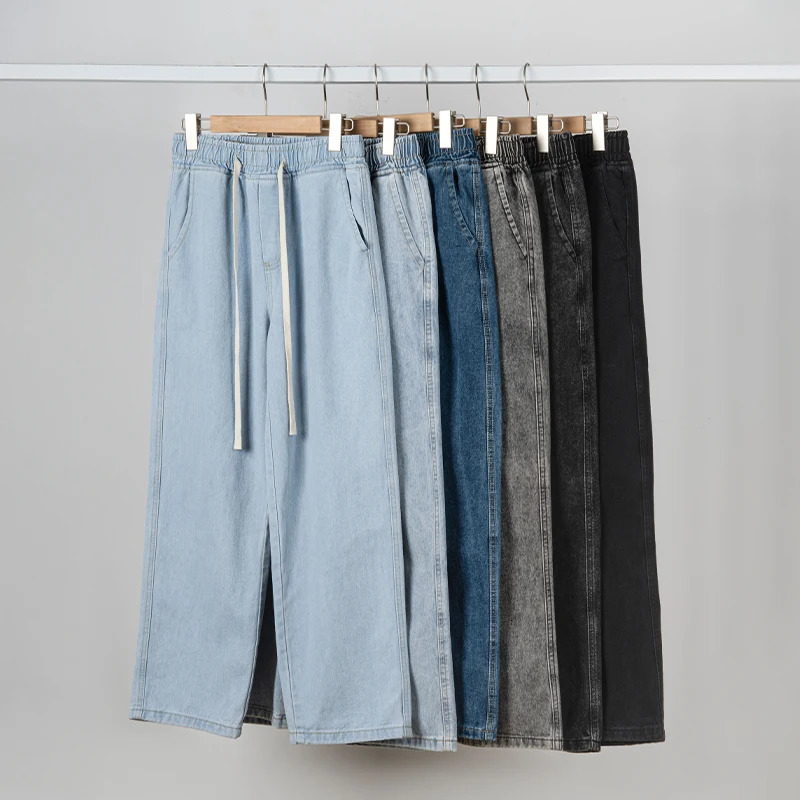highquality cotton mens brushed loose casual durable straight leg jeans SXXXL number 250322