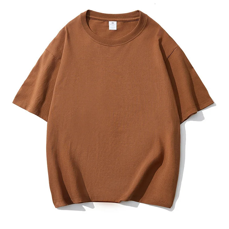 100% pure cotton T-shirt mens short sleeved fashion trend white and black clothing T-shirt womens summer top 250321