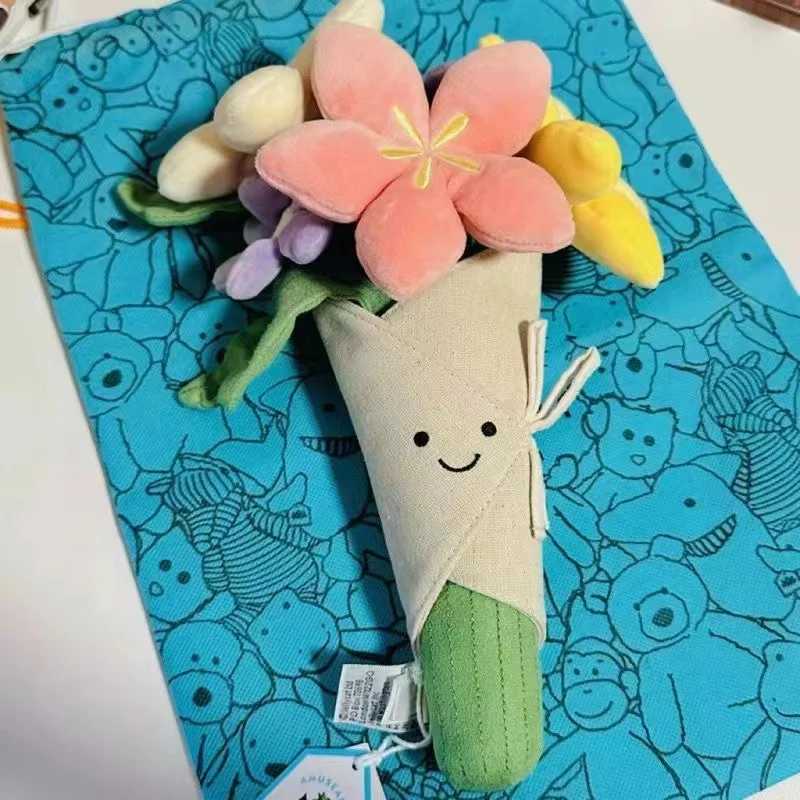 Holding Bouquet Plush Toy Kawaii Simulated Tulip Flower Doll Plush Toy Christmas Graduation Gift For Girls X250322