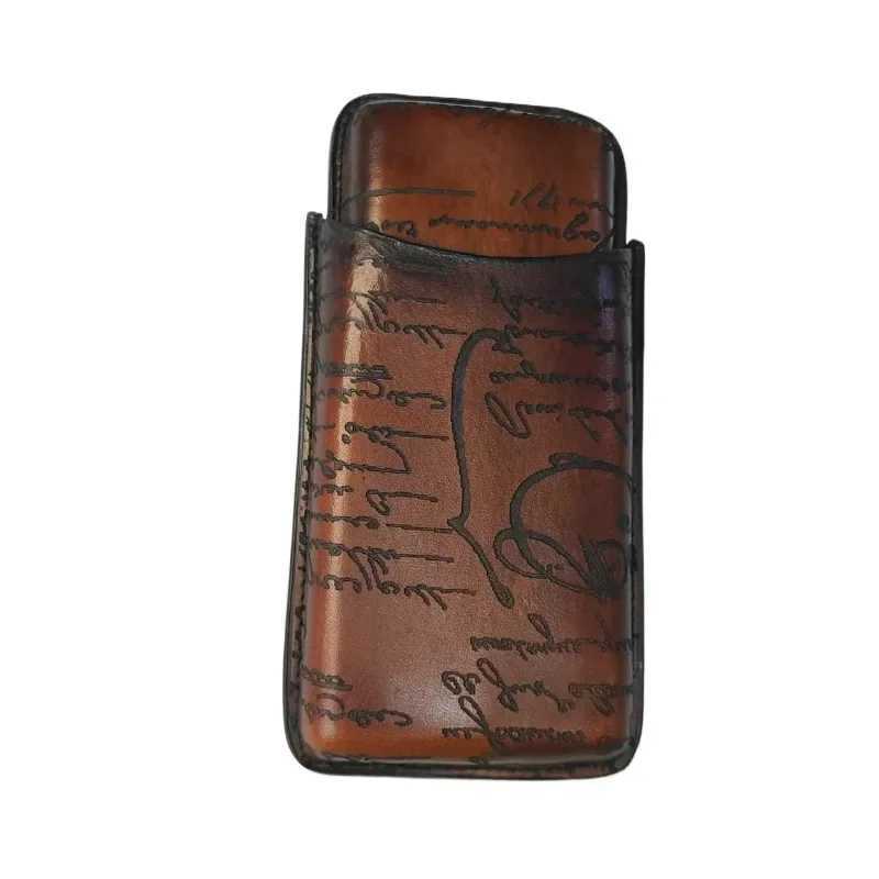 Cigar Tube 2/3 Slots Cigar Case /Box with Cigar Cutter portable Travel Cigar Accessories Leather HumidorC250322