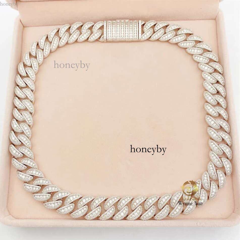necklace moissanite chain 35ctw Bussdown 18mm Iced Out Falwless Moissanite Dia Miami Cuban k Chain