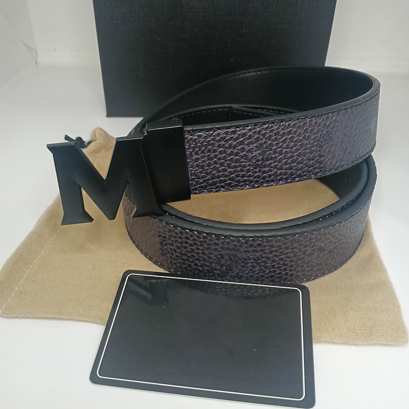 Designer womens Classic casual leather belts for man metal letter wide 34mm smooth buckle woman waistband fashionable belt with box 95cm-125cm