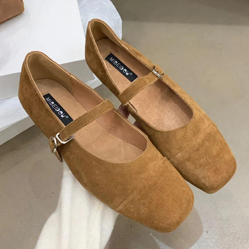 Fashion Buckle Strap Ladies Flats Mary Janes Shoes Casual Female Footwear Shallow Women Flats Shoes Spring Summer 250322