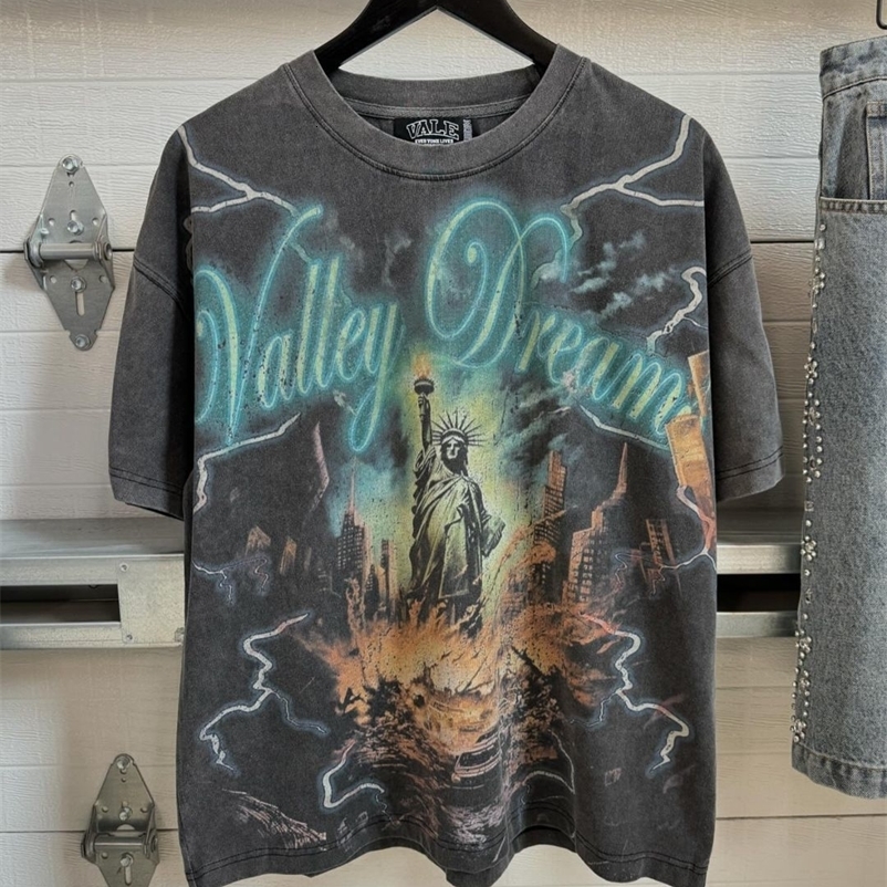 Harajuku vintage vale big graphic t shirts oversized y2k top american gothic all cotton short sleeve t shirt men clothing 250321