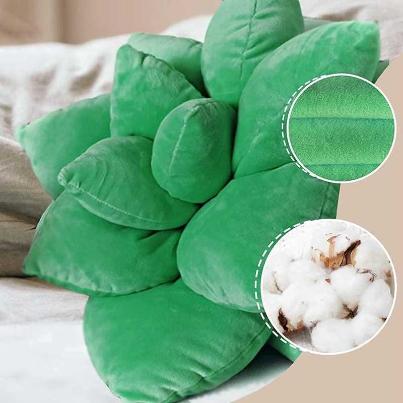 Inyahome 3D Juicy Throwing Pillow Cactus Plush Plant Shaped Mat Used for Living Room Decoration Innovative Decorative Plant DecorationXJ250321