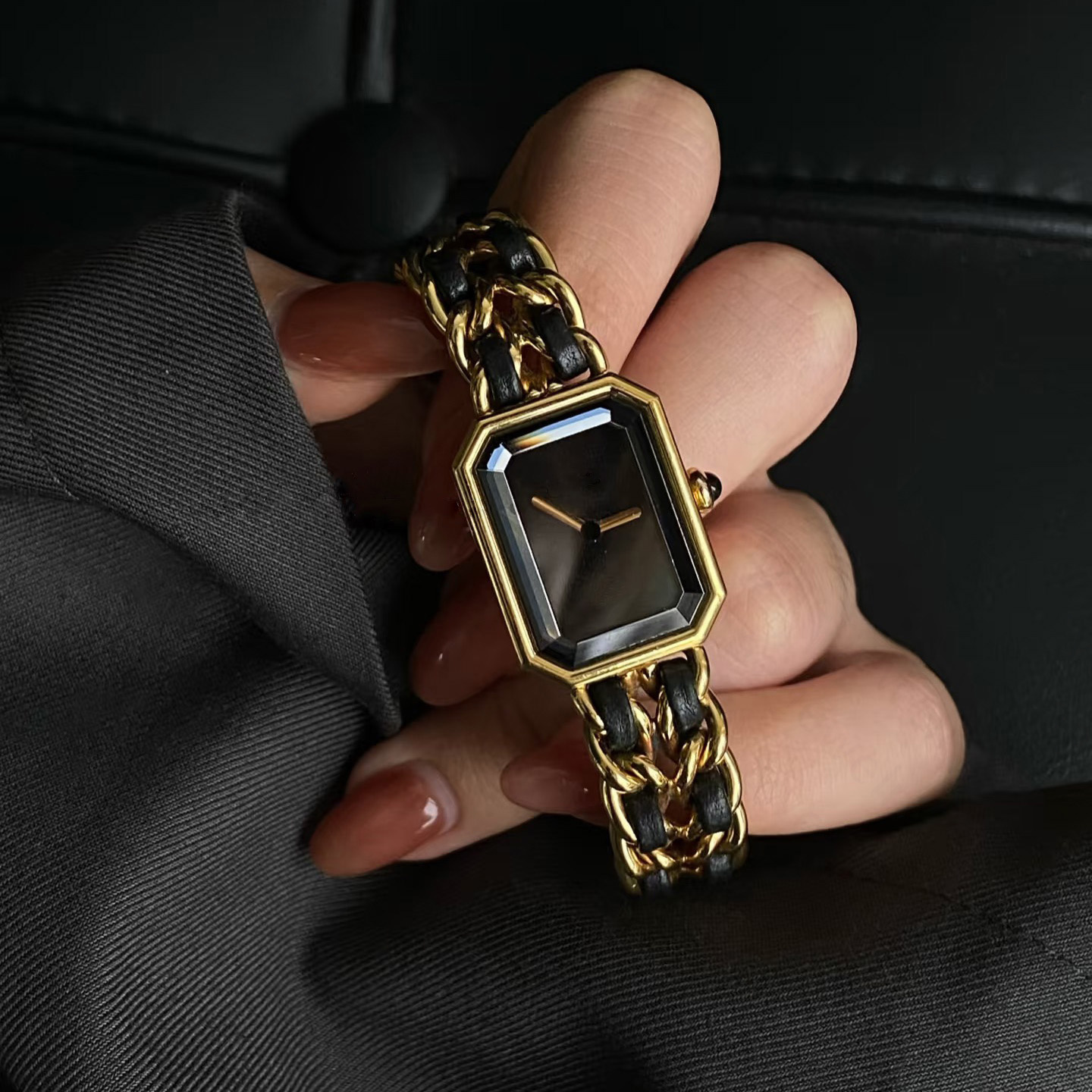 Designer watches with woven leather strap stainless steel metal design candy watches for women Christmas gifts