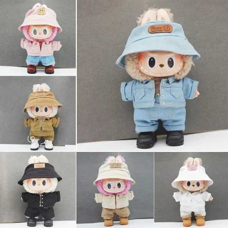 Mini set accessories suitable for 15-17cm Labubu idols and 10cm cotton doll denim shorts et clothing gifts Free shipping