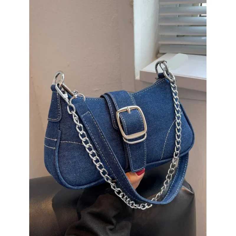 Womens new fashion Cross-shoulder bag shoulder denim bag small design Y2K exquisite jeans bag Y250320