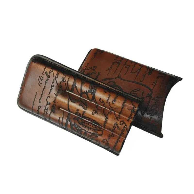 Cigar Tube 2/3 Slots Cigar Case /Box with Cigar Cutter portable Travel Cigar Accessories Leather HumidorC250322