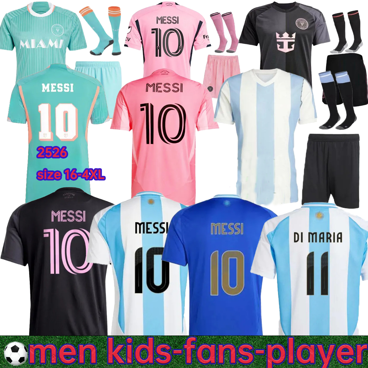 25 26 Argentina soccer Jerseys MESSIS GARNACHO DE PAUL National Team MARTINEZ Fans Player versio Maradona Football Shirts 2025 SUAREZ Miamis FC Women men kids