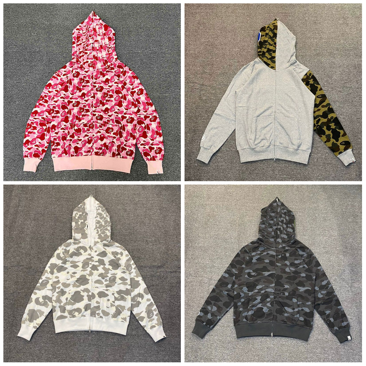 designer tracksuit hoodie full zip up hoodies mens camouflage jacket hoody hooded sweatshirt man womens sweater long sleeve cardigan asian size m-3xl