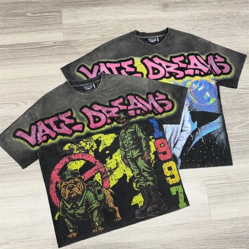 Harajuku vintage vale big graphic t shirts oversized y2k top american gothic all cotton short sleeve t shirt men clothing 250321