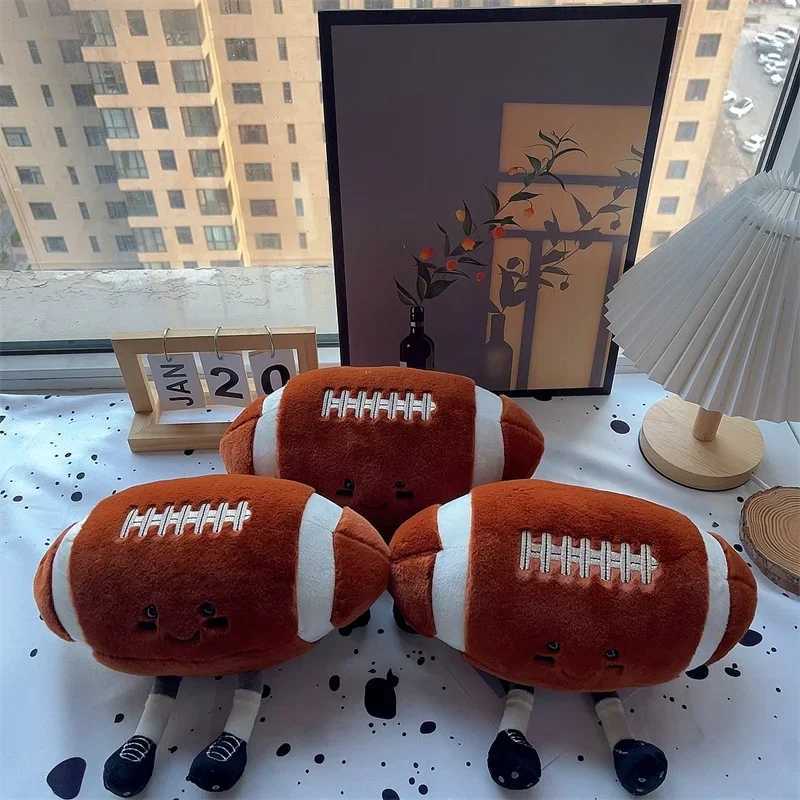 18CM Kawaii Rugby Plush Toys Cute Holiday Series Stuffed Creative Ball Dolls With legs Pillow Rugby Player Home Decoration Gift X250322