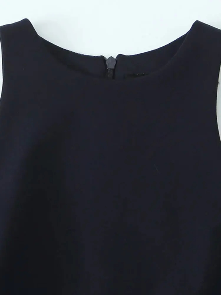 TRZA pleated mini dress with side loops suitable for women halter neckline back zipper womens clothing fashionable 250320