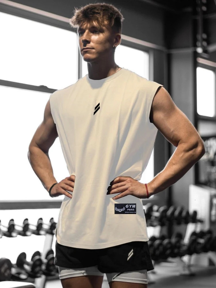 Summer sports vest mens sleeveless T-shirt quick drying breathable loose vest basketball running training fitness clothes 250322