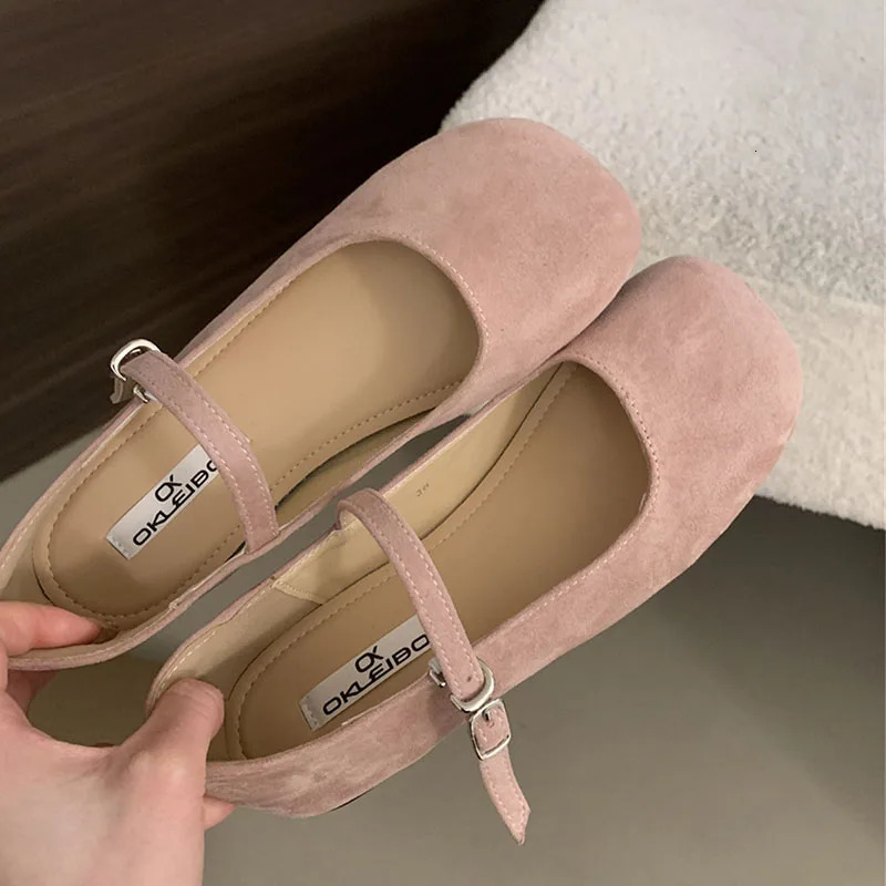 Female Fashion Shallow Footwear Flats Mary Janes Shoes For Women In Spring Summer Buckle Strap Ladies Flats With Shoes 250322